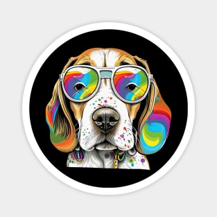 Hippie Beagle Magnet